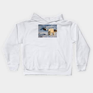 Polar Bear on the Tundra, Churchill, Canada Kids Hoodie